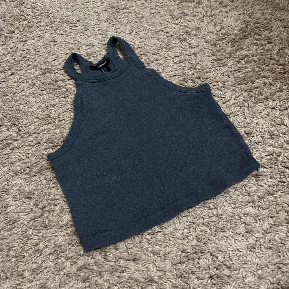 Charcoal Grey Halter Crop Top